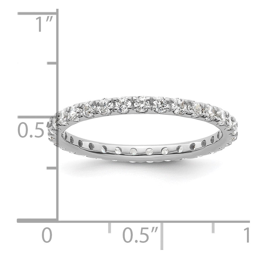 14k White Gold Polished Size 9 U-Shared Prong 1 carat Diamond Complete Eternity Band