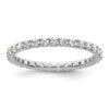 14k White Gold Polished Size 9 U-Shared Prong 1 carat Diamond Complete Eternity Band