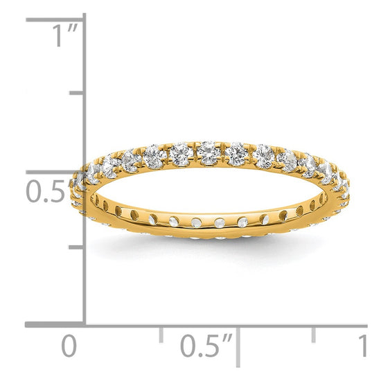 14k Polished Size 9 U-Shared Prong 1 carat Diamond Complete Eternity Band