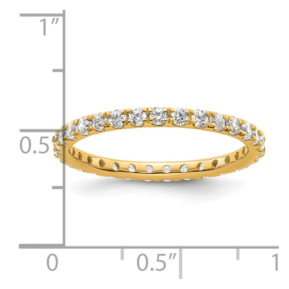 14k Polished Size 9 U-Shared Prong 1 carat Diamond Complete Eternity Band