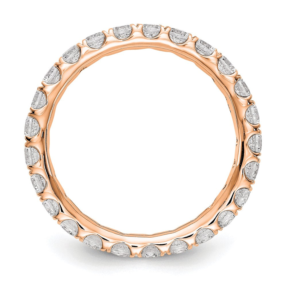 14k Rose Gold 1 1/2 carat Lab Grown Diamond VS/SI+ G+ Complete Size 5.5 Shared Prong Eternity Band
