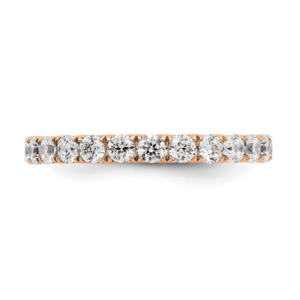14k Rose Gold 1 1/2 carat Lab Grown Diamond VS/SI+ G+ Complete Size 6 Shared Prong Eternity Band
