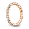 14k Rose Gold 1 1/2 carat Lab Grown Diamond VS/SI+ G+ Complete Size 5.5 Shared Prong Eternity Band