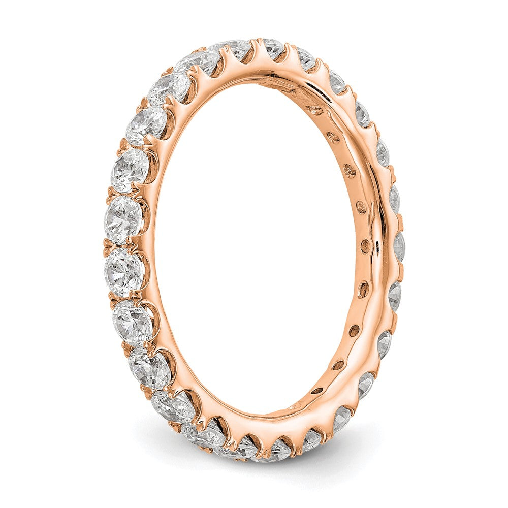 14k Rose Gold 1 1/2 carat Lab Grown Diamond VS/SI+ G+ Complete Size 6.5 Shared Prong Eternity Band