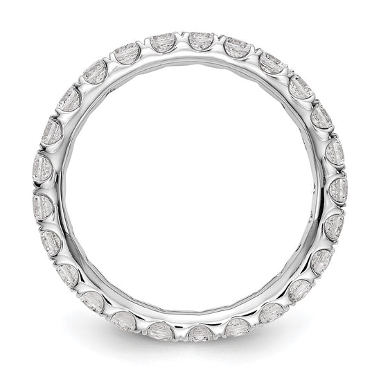 14k White Gold 1 1/2 carat Lab Grown Diamond VS/SI+ G+ Complete Size 7.5 Shared Prong Eternity Band