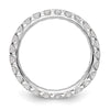 14k White Gold 1 1/2 carat Lab Grown Diamond VS/SI+ G+ Complete Size 5.5 Shared Prong Eternity Band