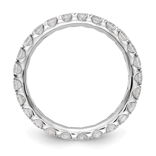 14k White Gold 1 1/2 carat Lab Grown Diamond VS/SI+ G+ Complete Size 5 Shared Prong Eternity Band
