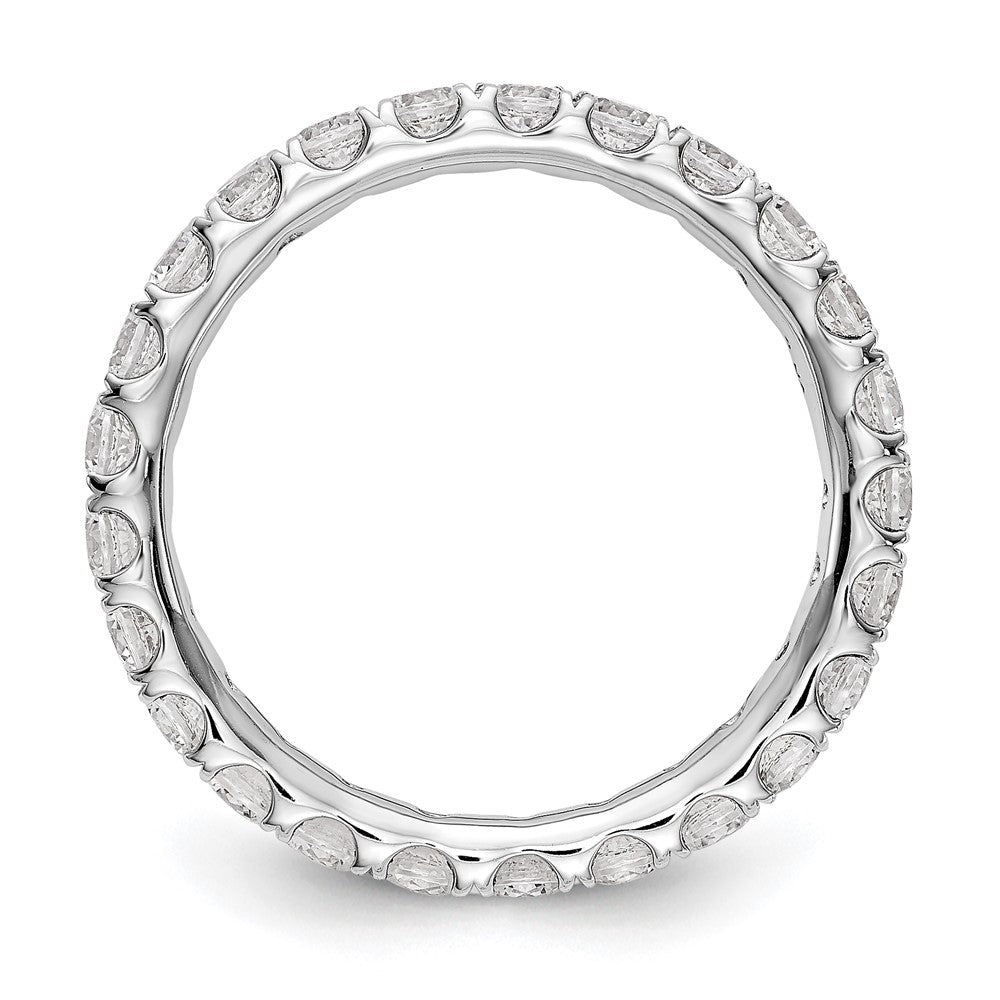 14k White Gold 1 1/2 carat Lab Grown Diamond VS/SI+ G+ Complete Size 8 Shared Prong Eternity Band