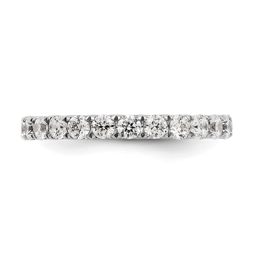 14k White Gold 1 1/2 carat Lab Grown Diamond VS/SI+ G+ Complete Size 7.5 Shared Prong Eternity Band