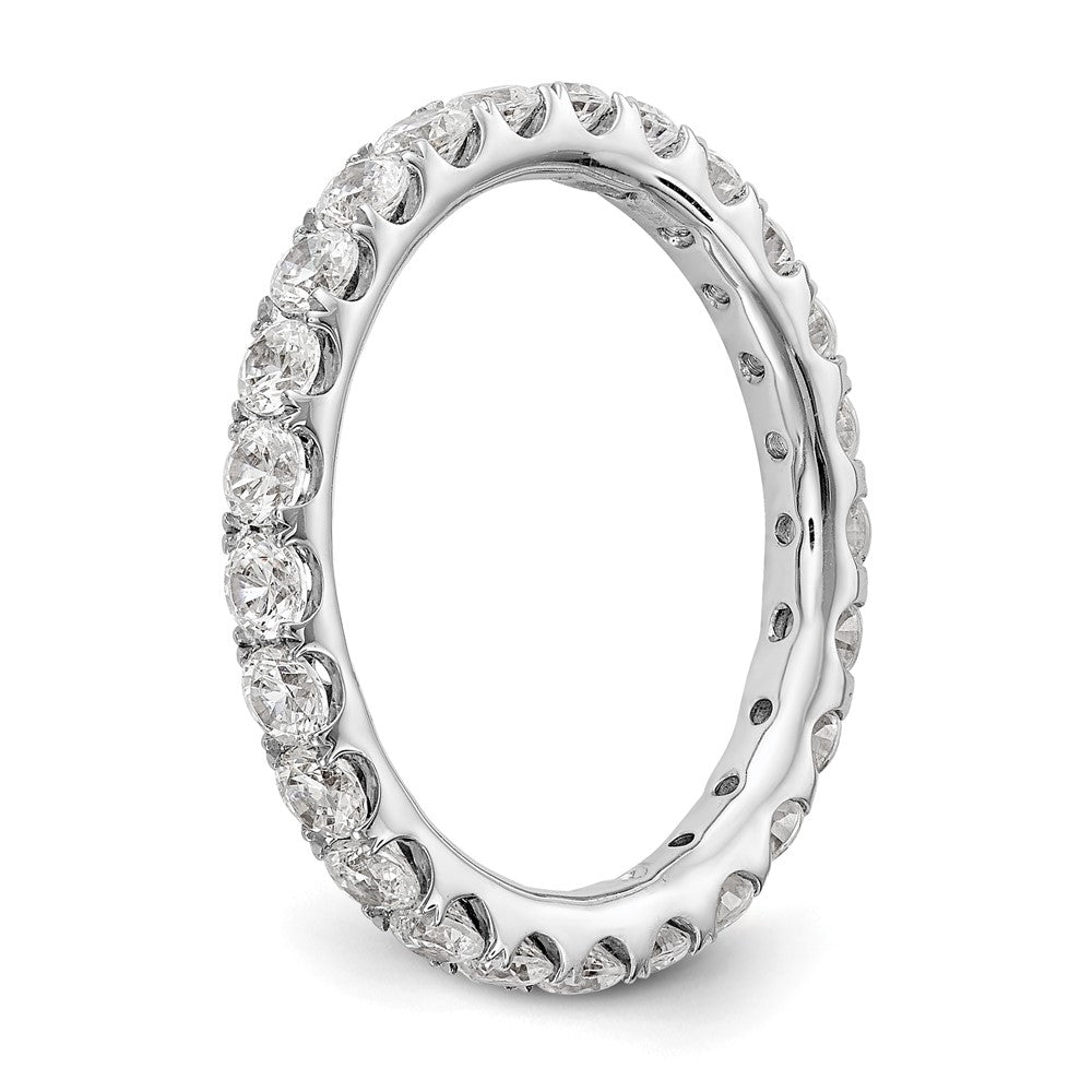 14k White Gold 1 1/2 carat Lab Grown Diamond VS/SI+ G+ Complete Size 7 Shared Prong Eternity Band