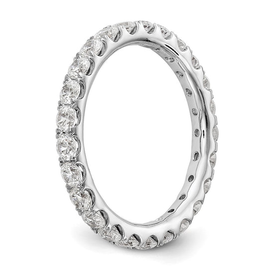 14k White Gold 1 1/2 carat Lab Grown Diamond VS/SI+ G+ Complete Size 6 Shared Prong Eternity Band