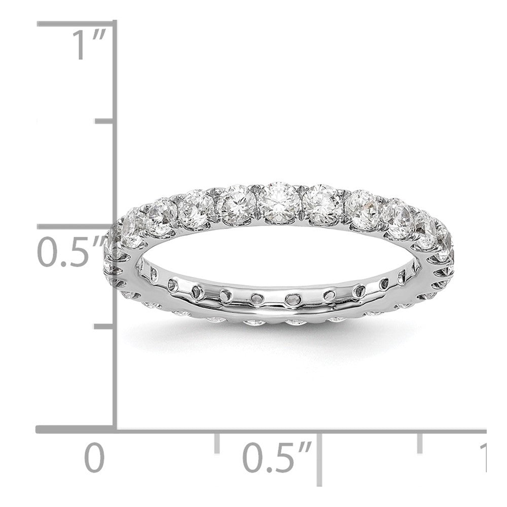 14k White Gold 1 1/2 carat Lab Grown Diamond VS/SI+ G+ Complete Size 7.5 Shared Prong Eternity Band