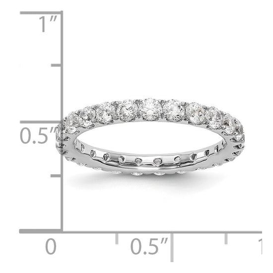 14k White Gold 1 1/2 carat Lab Grown Diamond VS/SI+ G+ Complete Size 6 Shared Prong Eternity Band