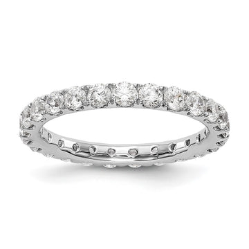 14k White Gold 1 1/2 carat Lab Grown Diamond VS/SI+ G+ Complete Size 5.5 Shared Prong Eternity Band