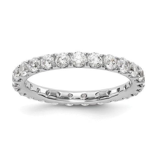 14k White Gold 1 1/2 carat Lab Grown Diamond VS/SI+ G+ Complete Size 4 Shared Prong Eternity Band