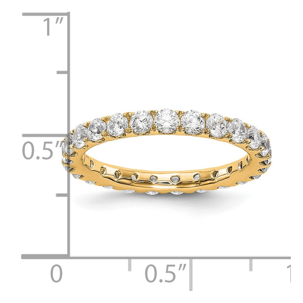 14k 1 1/2 carat Lab Grown Diamond VS/SI+ G+ Complete Size 8 Shared Prong Eternity Band