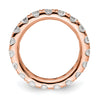 14k Rose Gold Polished Size 4.5 U-Shared Prong 2 carat Diamond Complete Eternity Band