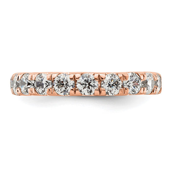 14k Rose Gold Polished Size 4.5 U-Shared Prong 2 carat Diamond Complete Eternity Band