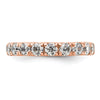 14k Rose Gold Polished Size 4.5 U-Shared Prong 2 carat Diamond Complete Eternity Band