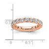 14k Rose Gold Polished Size 4 U-Shared Prong 2 carat Diamond Complete Eternity Band