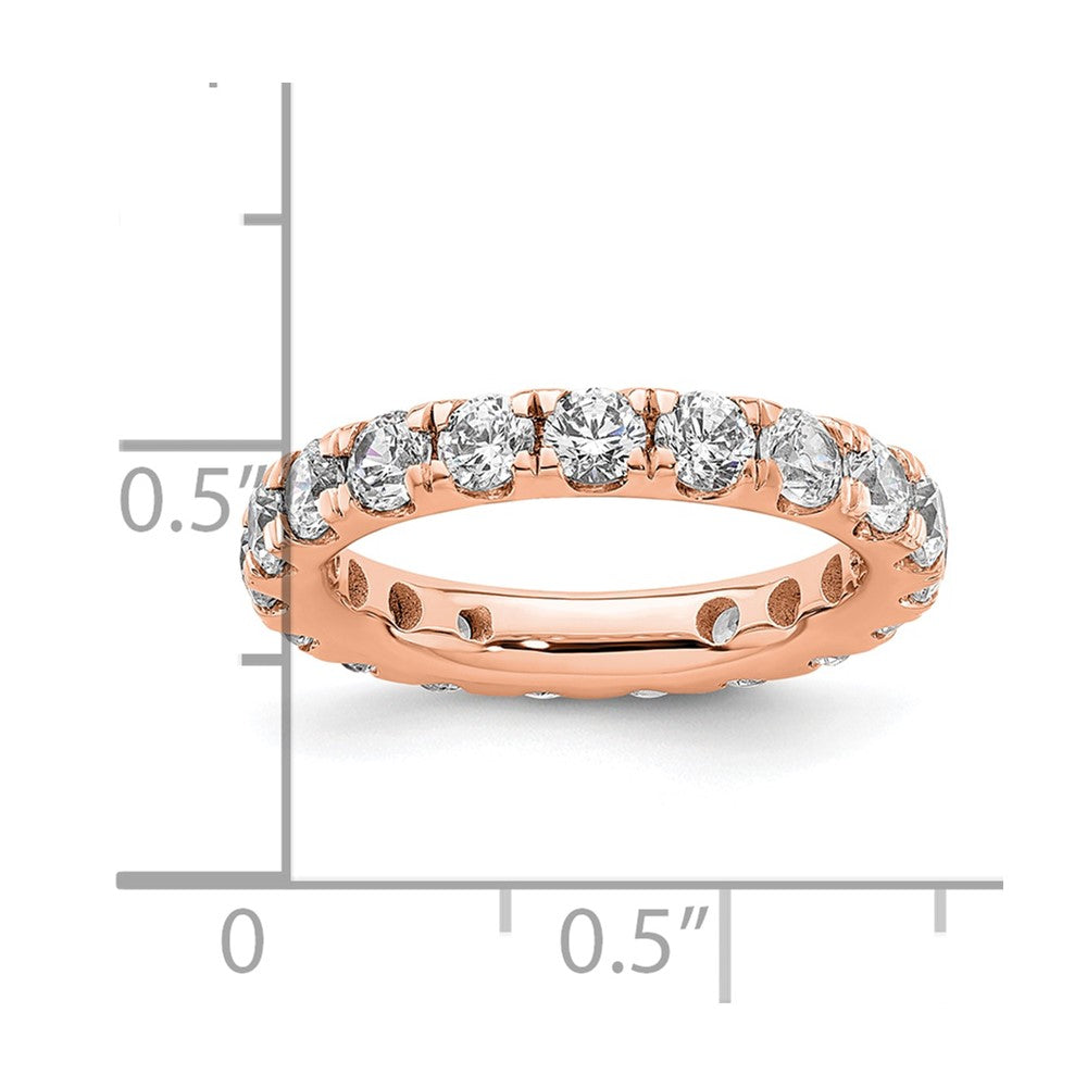 14k Rose Gold Polished Size 4 U-Shared Prong 2 carat Diamond Complete Eternity Band