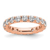 14k Rose Gold Polished Size 4.5 U-Shared Prong 2 carat Diamond Complete Eternity Band
