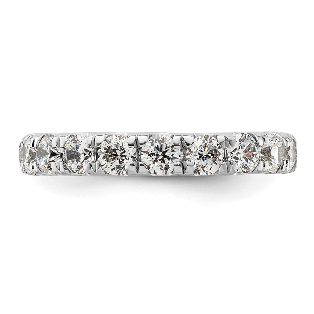 14k White Gold Polished Size 4 U-Shared Prong 2 carat Diamond Complete Eternity Band