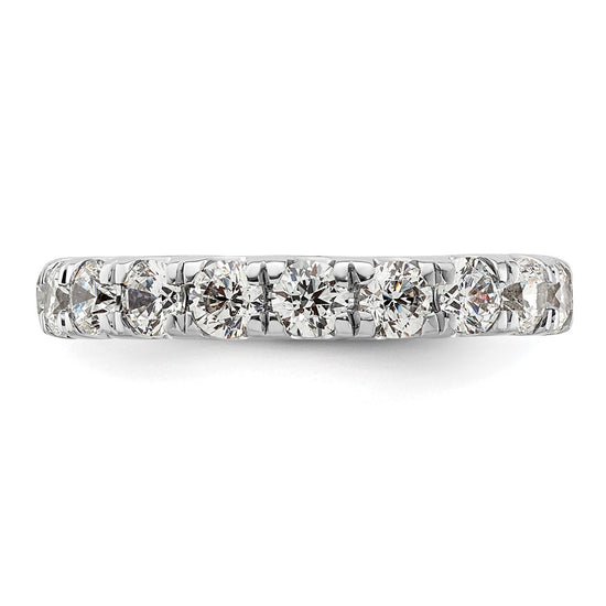 14k White Gold Polished Size 4.5 U-Shared Prong 2 carat Diamond Complete Eternity Band