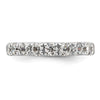 14k White Gold Polished Size 4.5 U-Shared Prong 2 carat Diamond Complete Eternity Band