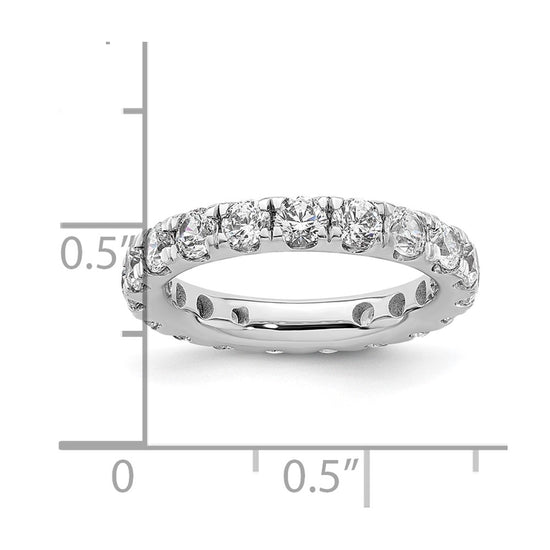 14k White Gold Polished Size 4 U-Shared Prong 2 carat Diamond Complete Eternity Band