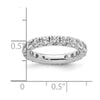 14k White Gold Polished Size 4 U-Shared Prong 2 carat Diamond Complete Eternity Band