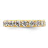14k Polished Size 4 U-Shared Prong 2 carat Diamond Complete Eternity Band