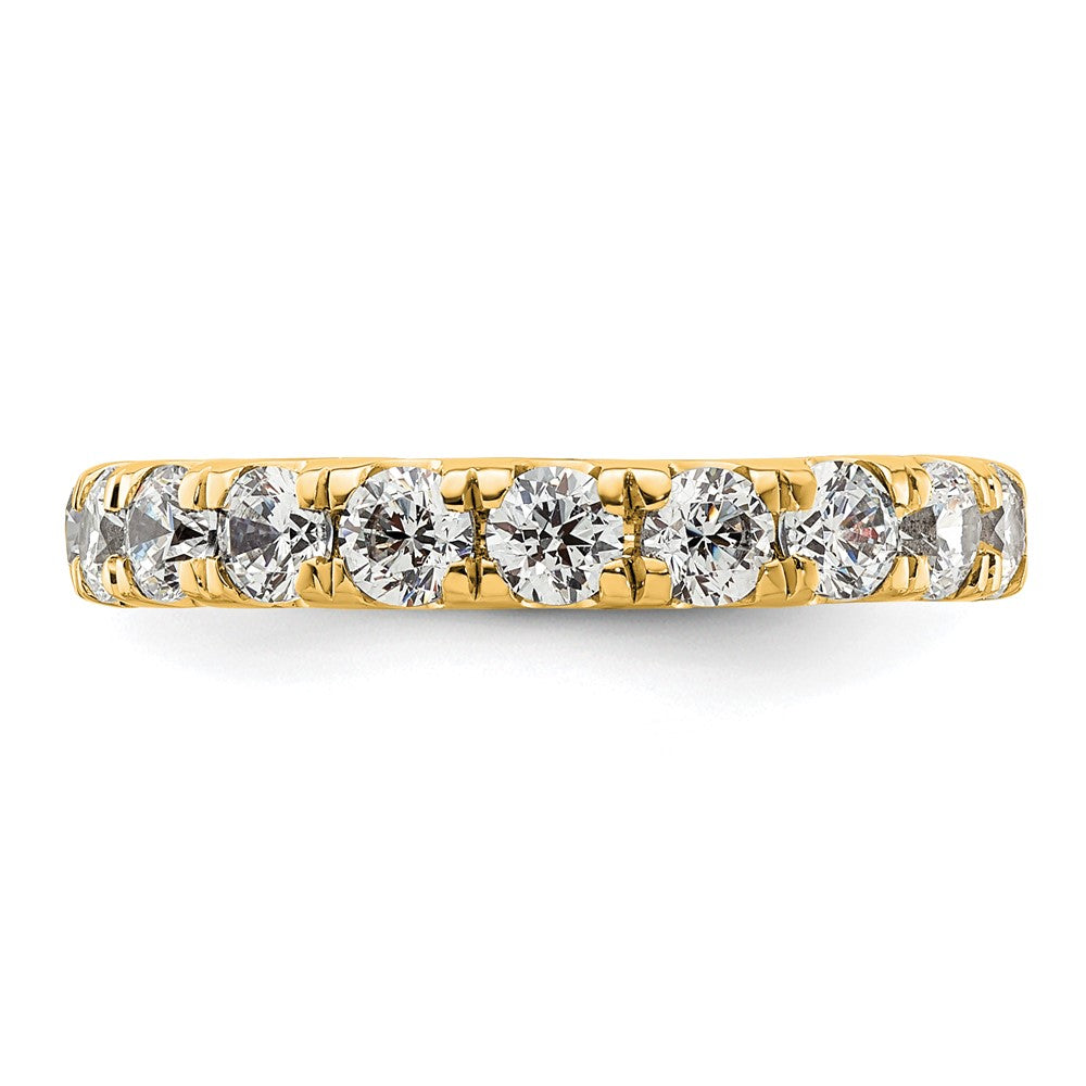 14k Polished Size 4.5 U-Shared Prong 2 carat Diamond Complete Eternity Band