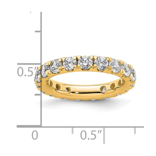 14k Polished Size 4 U-Shared Prong 2 carat Diamond Complete Eternity Band