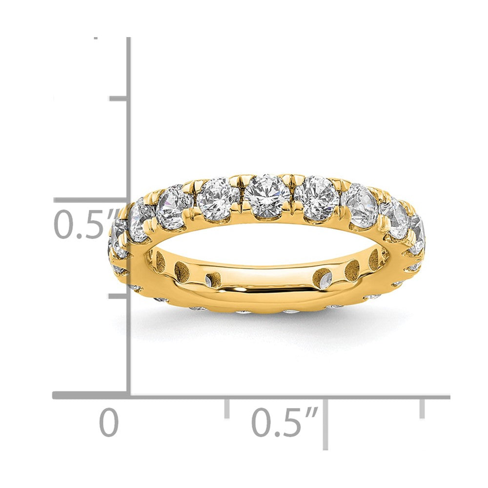 14k Polished Size 4 U-Shared Prong 2 carat Diamond Complete Eternity Band