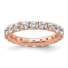 14k Rose Gold Polished Size 5.5 U-Shared Prong 2 carat Diamond Complete Eternity Band