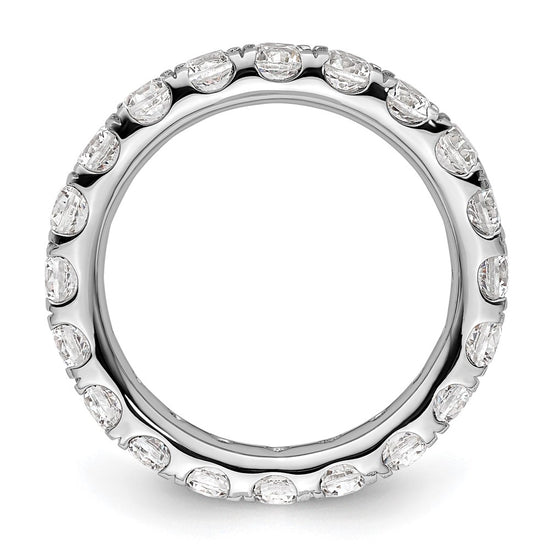 14k White Gold Polished Size 5.5 U-Shared Prong 2 carat Diamond Complete Eternity Band