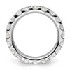 14k White Gold Polished Size 5.5 U-Shared Prong 2 carat Diamond Complete Eternity Band