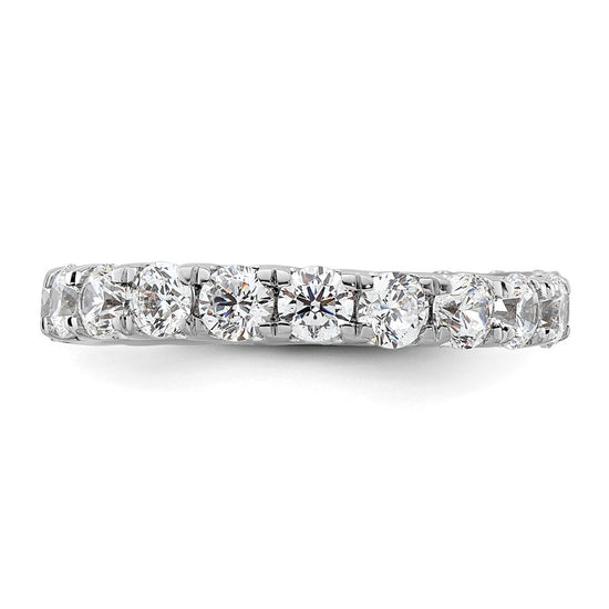 14k White Gold Polished Size 5 U-Shared Prong 2 carat Diamond Complete Eternity Band