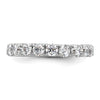 14k White Gold Polished Size 5.5 U-Shared Prong 2 carat Diamond Complete Eternity Band