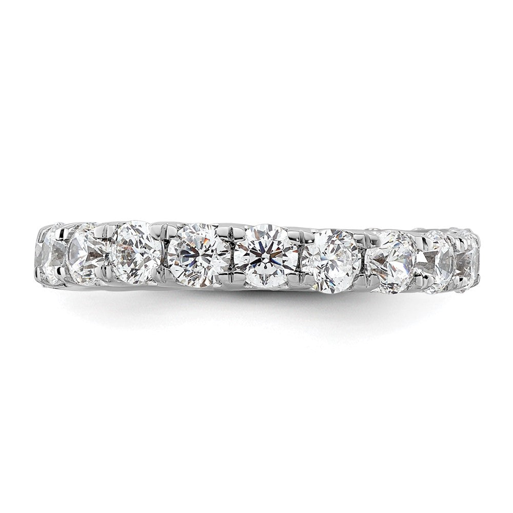 14k White Gold Polished Size 5.5 U-Shared Prong 2 carat Diamond Complete Eternity Band