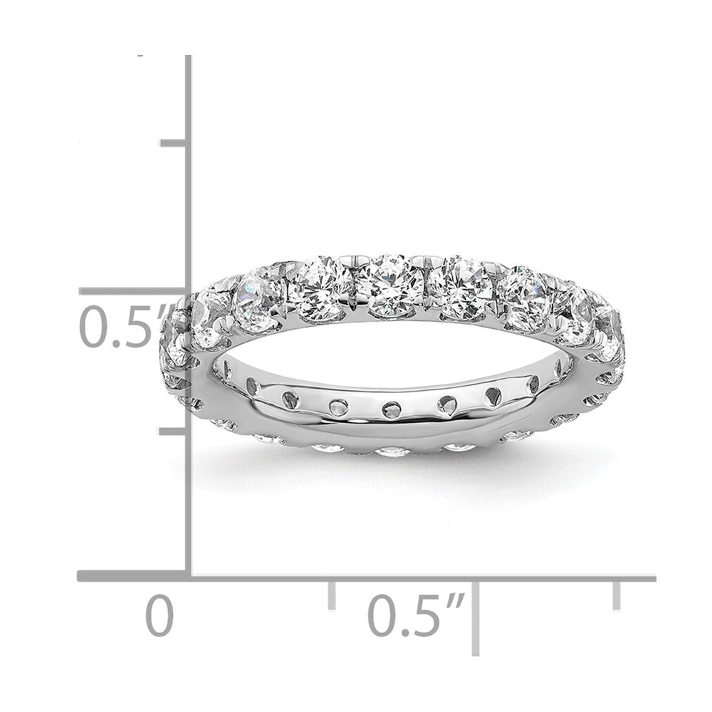 14k White Gold Polished Size 5 U-Shared Prong 2 carat Diamond Complete Eternity Band
