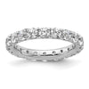 14k White Gold Polished Size 5.5 U-Shared Prong 2 carat Diamond Complete Eternity Band