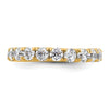 14k Polished Size 5 U-Shared Prong 2 carat Diamond Complete Eternity Band