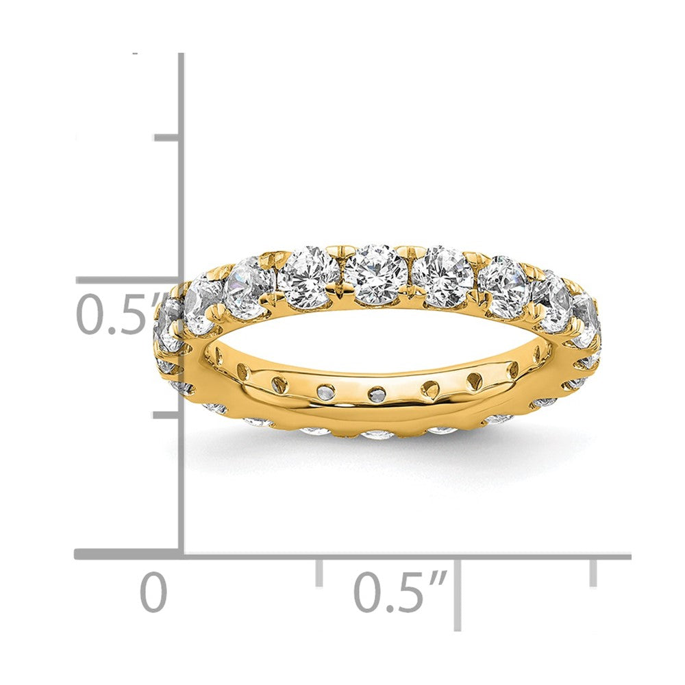 14k Polished Size 5 U-Shared Prong 2 carat Diamond Complete Eternity Band