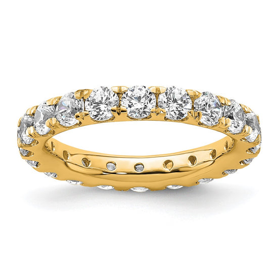 14k Polished Size 5 U-Shared Prong 2 carat Diamond Complete Eternity Band