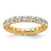 14k Polished Size 5 U-Shared Prong 2 carat Diamond Complete Eternity Band