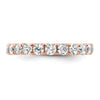 14k Rose Gold Polished Size 6 U-Shared Prong 2 carat Diamond Complete Eternity Band