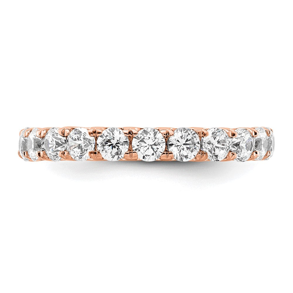 14k Rose Gold Polished Size 6 U-Shared Prong 2 carat Diamond Complete Eternity Band