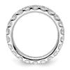 14k White Gold Polished Size 6.5 U-Shared Prong 2 carat Diamond Complete Eternity Band